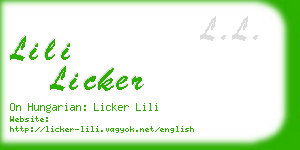 lili licker business card